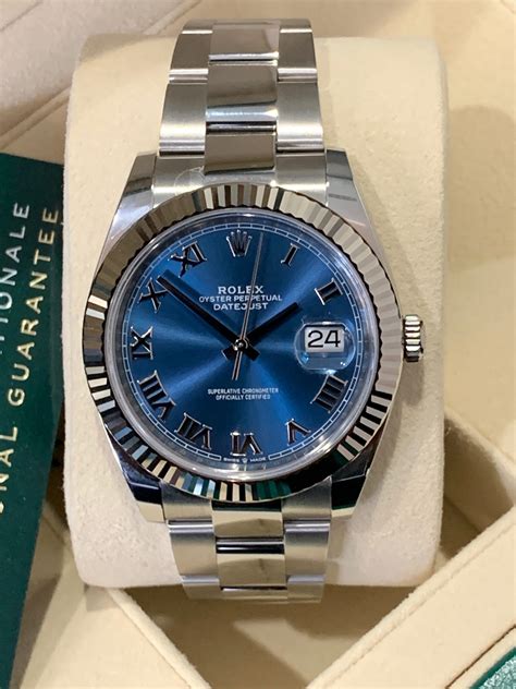 rolex datejust 41mm blue dial oyster|rolex donna datejust prezzo.